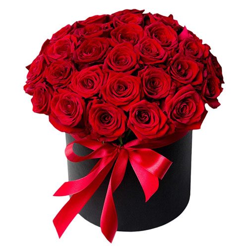 Фото товара 33 розы в шляпной коробке в Белгород-Днестровском