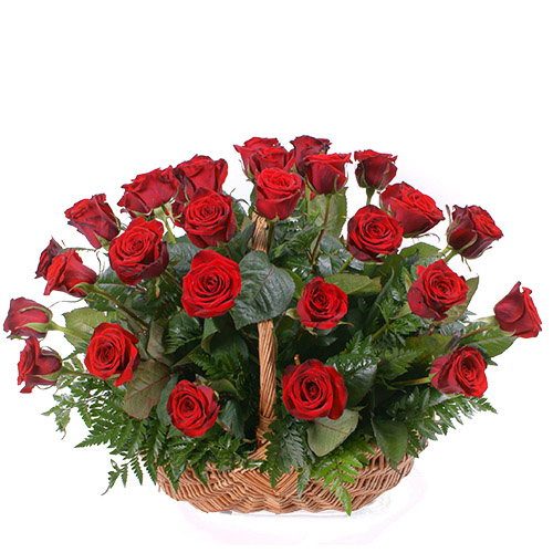 Фото товара 35 красных роз в корзине в Белгород-Днестровском