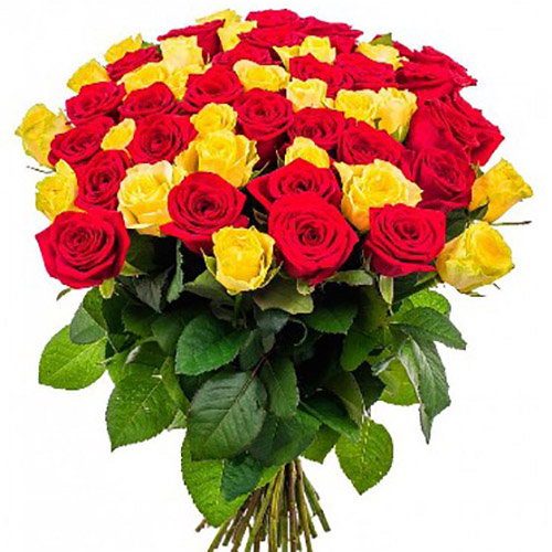 Фото товара 51 роза красная и желтая в Белгород-Днестровском