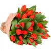 Фото товара 35 тюльпанов "Радужный микс" с лентой в Белгород-Днестровском