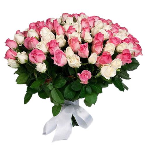 Фото товара 101 белая и розовая роза в Белгород-Днестровском