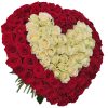 Фото товара Сердце 101 роза - красная и белая в Белгород-Днестровском