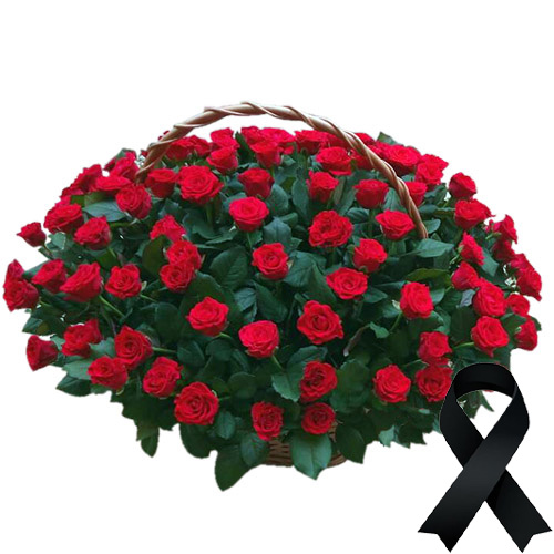 Фото товара 100 красных роз в корзине в Белгород-Днестровском