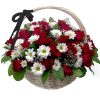 Фото товара 100 красно-белых роз в корзине в Белгород-Днестровском